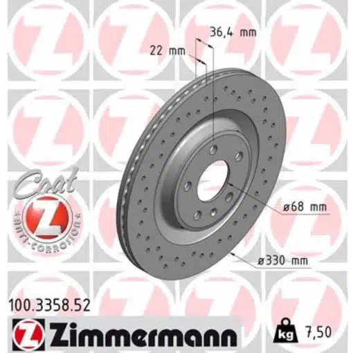 Disques de frein arrière - ZIMMERMANN - Audi S4 3.0 TFSI V6 B8/B8.5 – Image 3