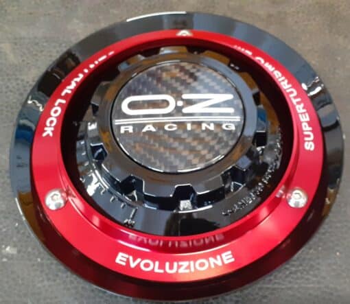 4 Caches avec bagues rouge - OZ RACING - Jantes 19"