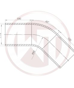 Durite silicone coudée 45° Ø76 mm noire WAGNER – 001004161 – Image 2