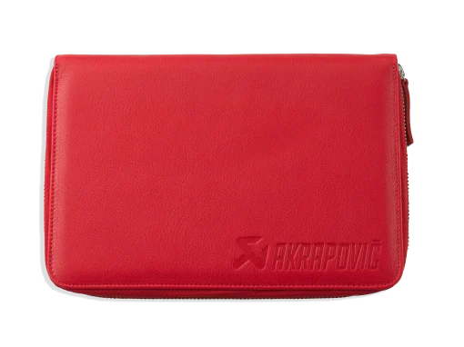 Housse de carnet zippée en cuir rouge AKRAPOVIC – 800939