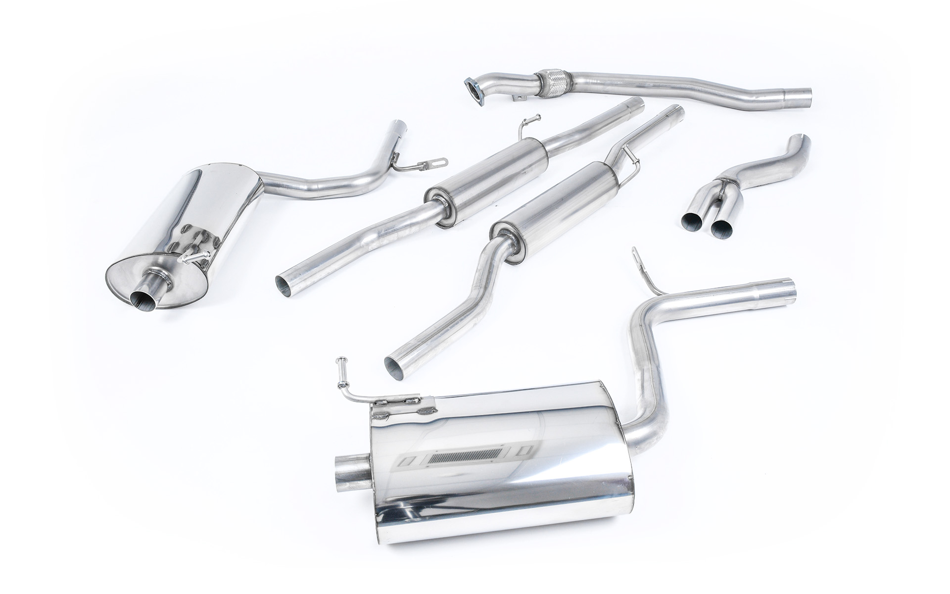 Ligne cat-back résonnée (embouts 90 mm boîte 6) MILLTEK – Audi A4 (B6) 1.8 T 190 ch – SSXAU034