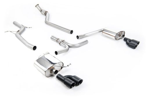 Ligne cat-back (4 sorties noires manuelle) MILLTEK – Audi A4 (B8) 2.0 TFSI