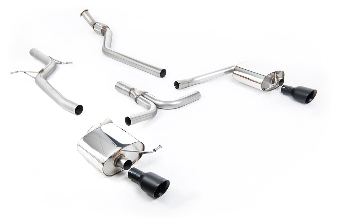 Ligne cat-back (2 sorties noires manuelle) MILLTEK – Audi A4 (B8) 2.0 TFSI