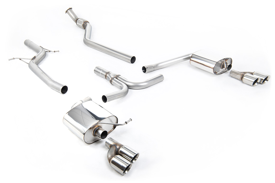 Ligne cat-back non résonnée (4 sorties GT-80 manuelle) MILLTEK – Audi A4 (B8) 2.0 TFSI – SSXAU627
