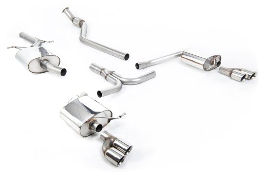 Ligne cat-back résonnée S line (4 sorties GT80 polies) MILLTEK – Audi A4 (B8) 2.0 TFSI – SSXAU249