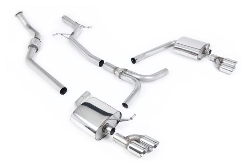 Ligne cat-back non résonnée (4 sorties GT-80 Tiptronic) MILLTEK – Audi A4 (B8) 2.0 TFSI – SSXAU630