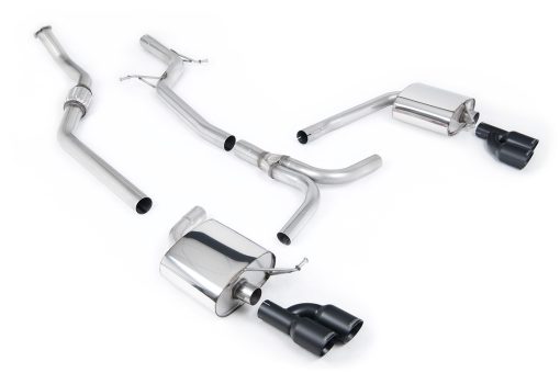 Ligne cat-back non résonnée (4 sorties noires Tiptronic) MILLTEK – Audi A4 (B8) 2.0 TFSI – SSXAU667
