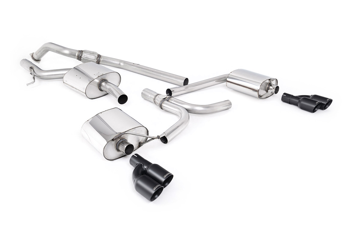 Ligne cat-back (4 sorties noires boîte automatique) MILLTEK – Audi A4 / A5 – SSXAU665
