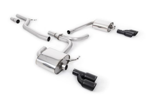 Ligne cat-back (4 sorties noires 2.0 TDI) MILLTEK – Audi A5 (8T) 2.0 CR TDI – SSXAU664