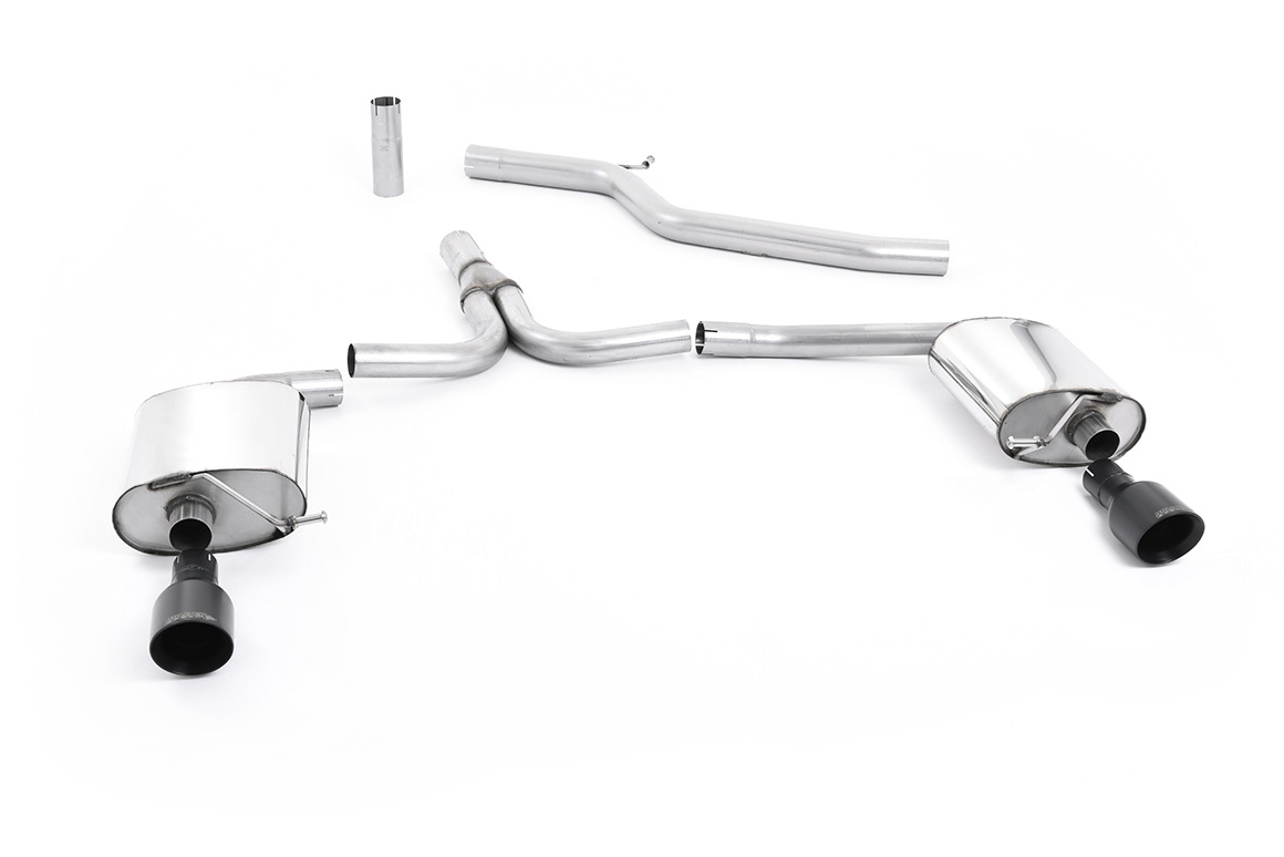Ligne cat-back 3.0 TDI (double sortie Cerakote noir) MILLTEK – Audi A4 (B8) 3.0 TDI DPF 240 ch – SSXAU438