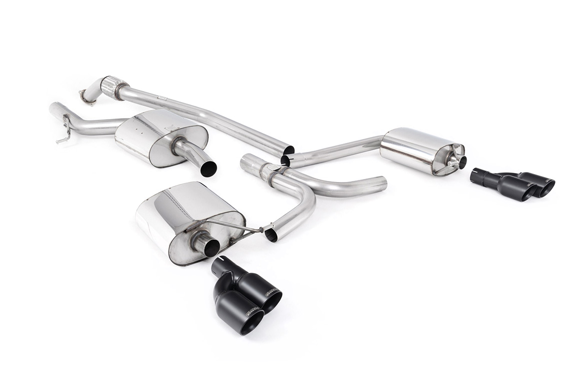 Ligne cat-back (4 sorties noires 2.0 TFSI) MILLTEK – Audi A5 (8T) 2.0 TFSI – SSXAU660