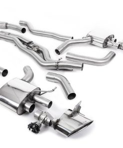 Cat-back 2 x 80 mm non résonné (ovales polis sans découpe) MILLTEK – Audi RS6 / RS7 – SSXAU903