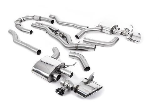 Cat-back 2 x 80 mm non résonné (ovales polis sans découpe) MILLTEK – Audi RS6 / RS7 – SSXAU903