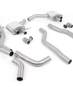 Ligne cat-back non résonnée 2 x 80 mm (embouts ovales polis) MILLTEK – Audi RS6 / RS7 – SSXAU864