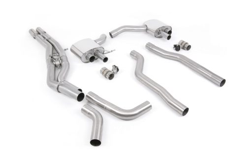 Ligne cat-back non résonnée 2 x 80 mm (embouts ovales polis) MILLTEK – Audi RS6 / RS7 – SSXAU864