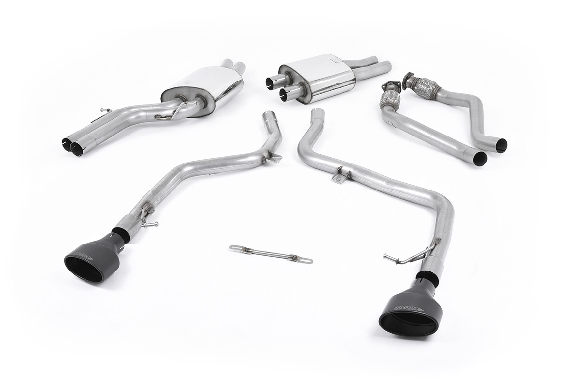 Ligne cat-back Race (2 sorties ovales Cerakote noir) MILLTEK – Audi S4 (B8) 3.0 TFSI 333 ch – SSXAU240