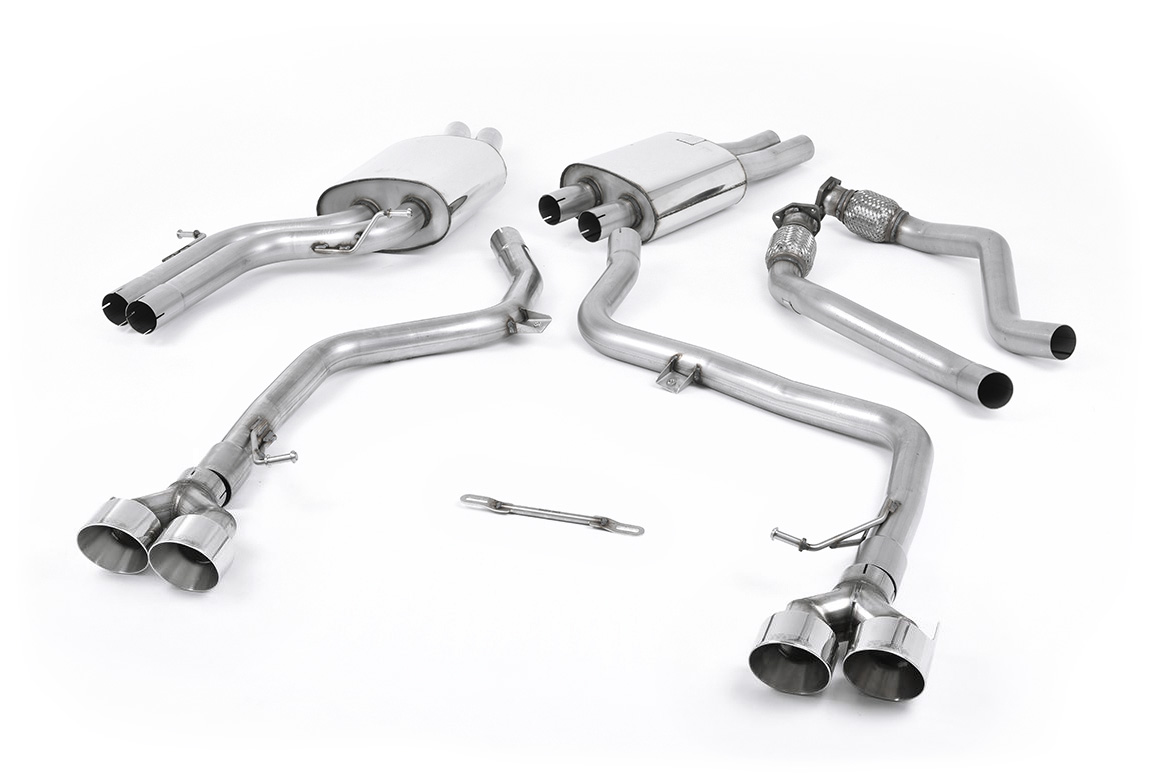 Ligne cat-back Race non résonnée (4 embouts polis S4/S5) MILLTEK – Audi S4 / S5 – SSXAU376