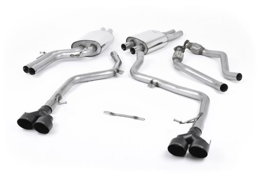 Ligne cat-back Race non résonnée (4 embouts noir céramique) MILLTEK – Audi S4 / S5 – SSXAU375
