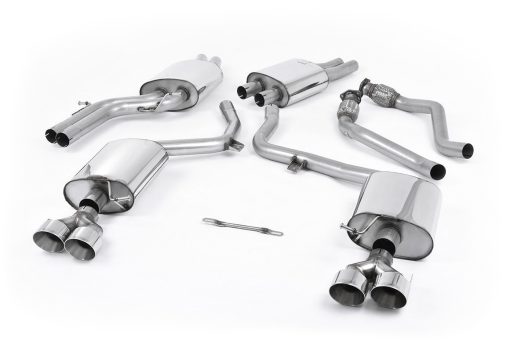 Ligne cat-back résonnée (4 embouts polis S4/S5) MILLTEK – Audi S4 / S5 – SSXAU366
