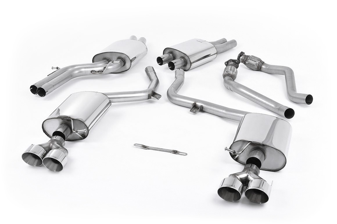 Ligne cat-back résonnée (4 embouts polis S4/S5) MILLTEK – Audi S4 / S5 – SSXAU366