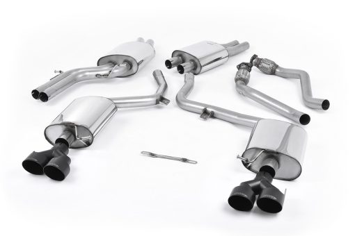 Ligne cat-back résonnée (4 embouts noir céramique S4/S5) MILLTEK – Audi S4 / S5 – SSXAU367
