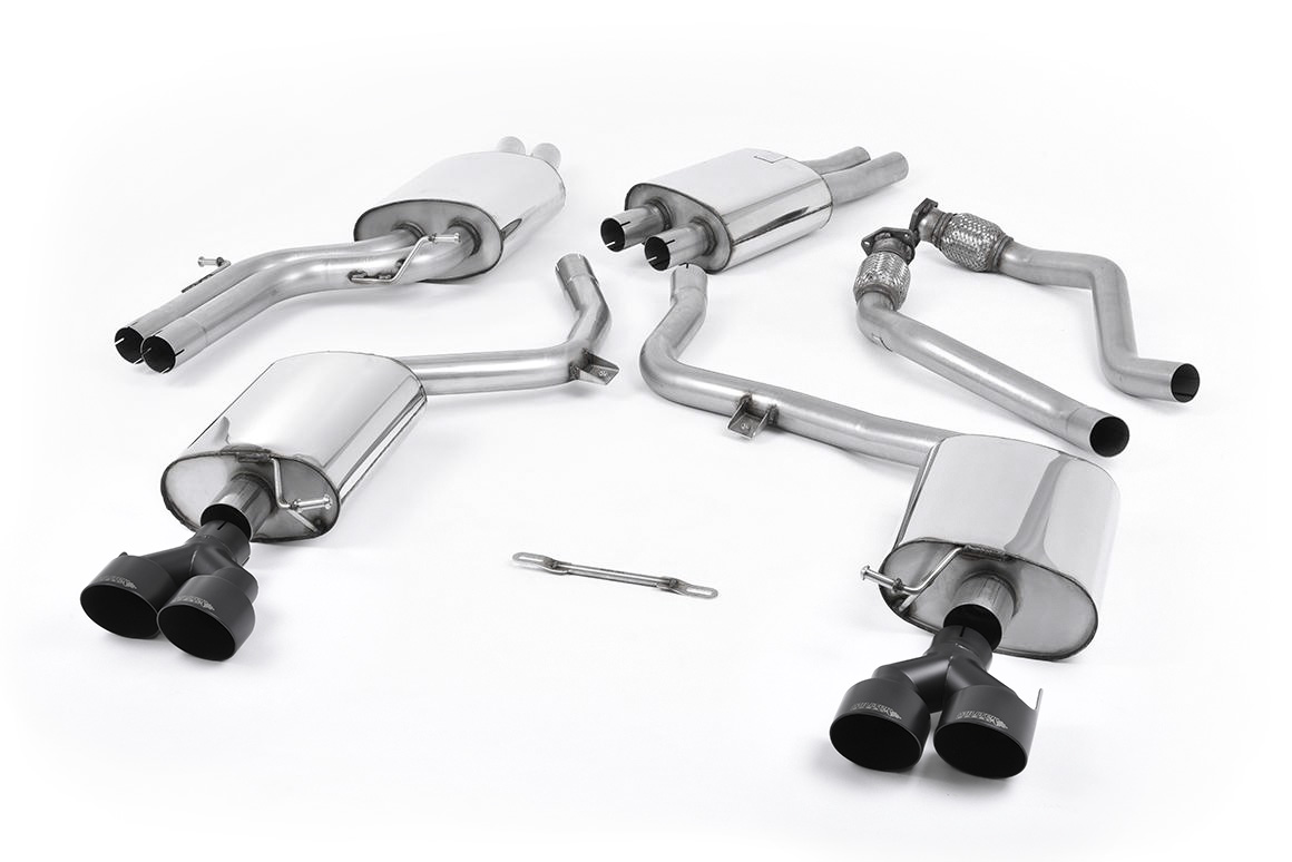 Ligne cat-back résonnée (4 embouts noir céramique S4/S5) MILLTEK – Audi S4 / S5 – SSXAU367
