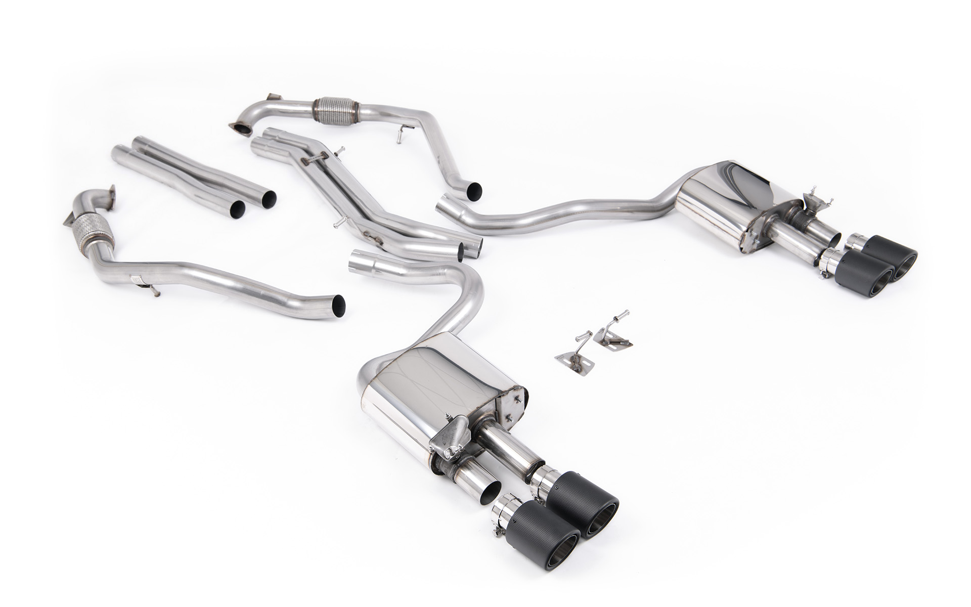 Cat-back non résonnée (4 embouts carbone diff. sport) MILLTEK – Audi S5 (F5) 3.0 TFSI 354 ch – SSXAU1117