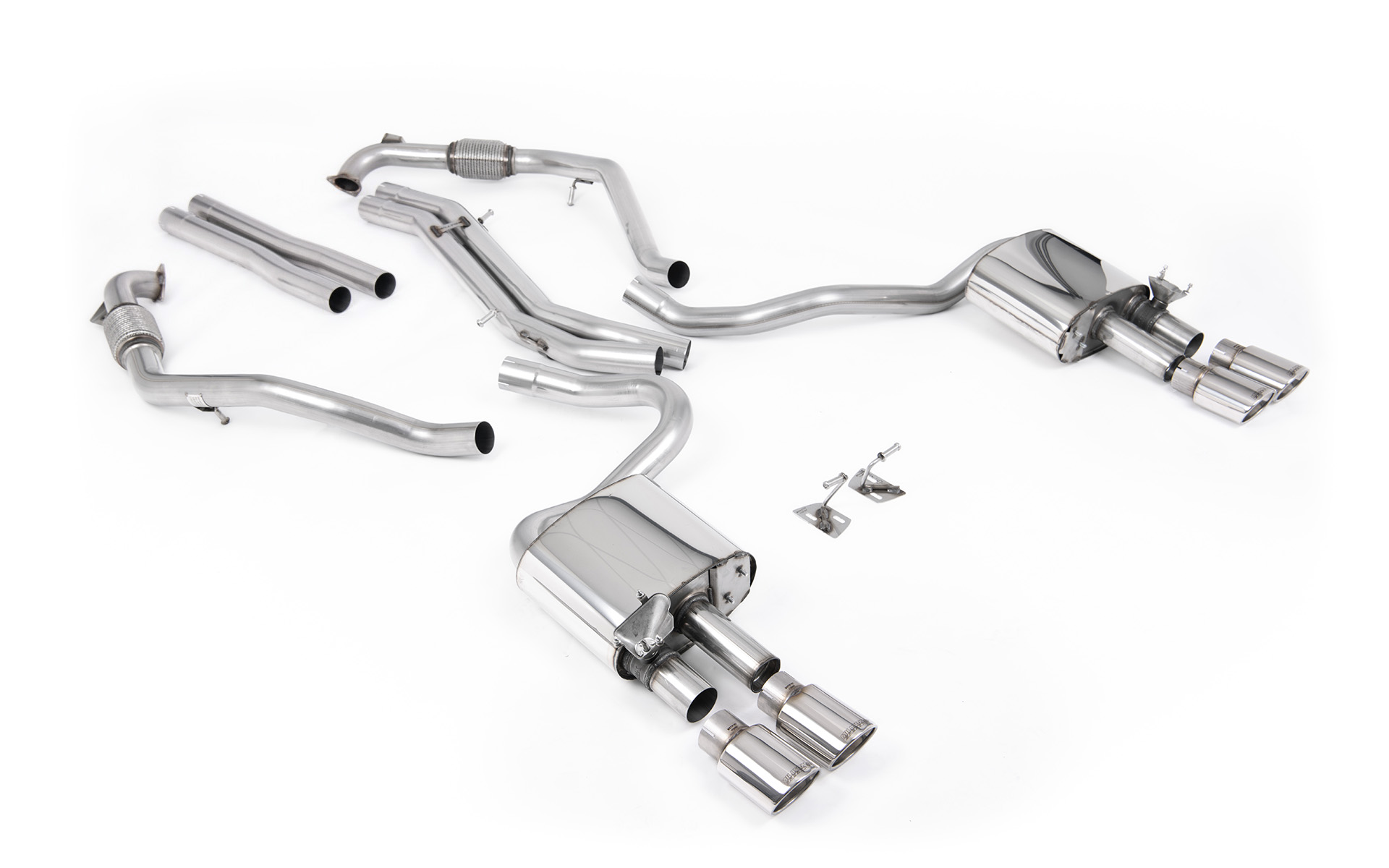 Cat-back non résonnée (4 embouts ovales polis diff. sport) MILLTEK – Audi S5 (F5) 3.0 TFSI 354 ch – SSXAU1119