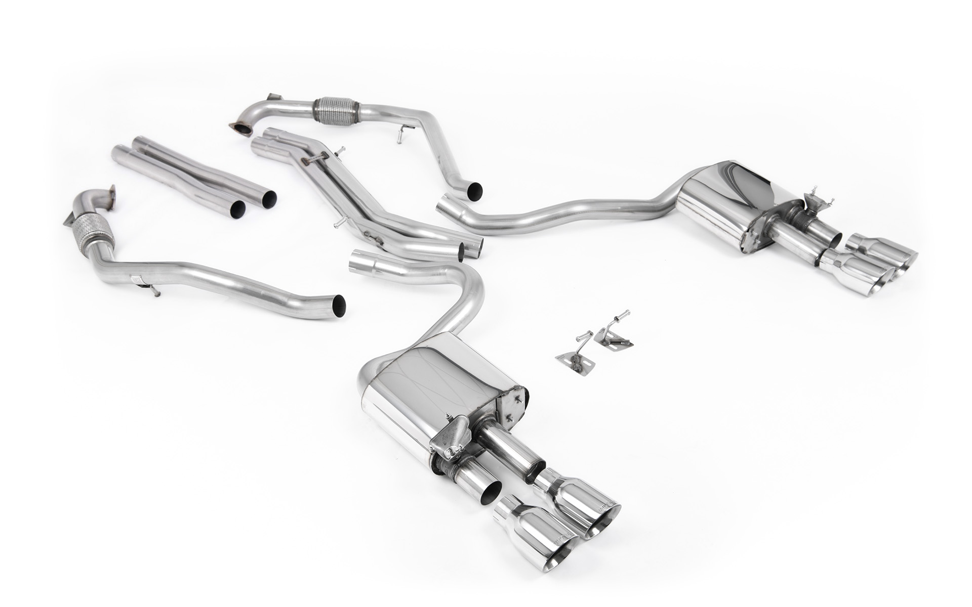 Cat-back non résonnée (4 embouts polis diff. sport) MILLTEK – Audi S5 (F5) 3.0 TFSI 354 ch – SSXAU1113