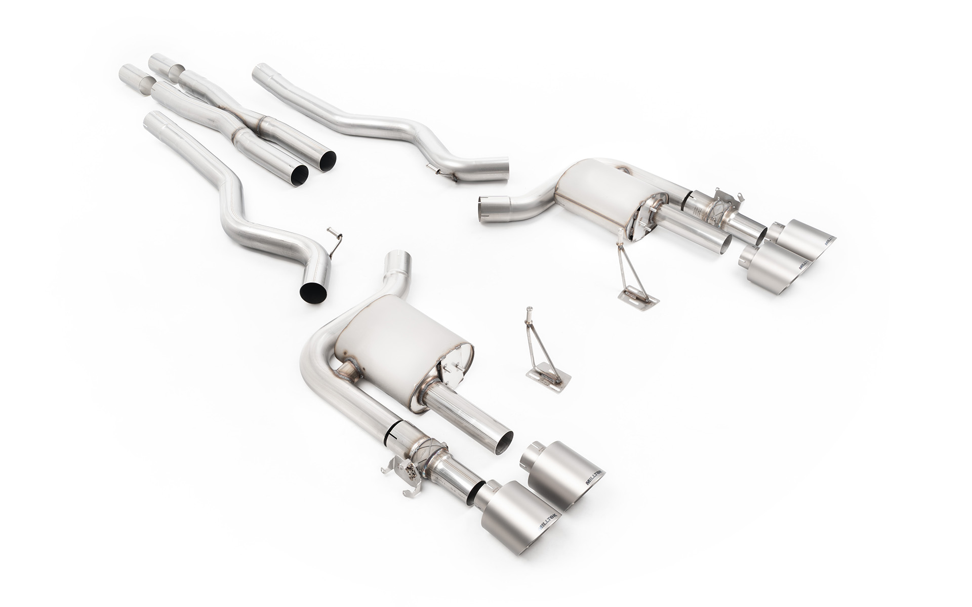 Cat-back à valves tube en X (embouts titane brossé GT500) MILLTEK – Ford Mustang Shelby (III) GT 500 5.8 V8 Compressor 760 ch – SSXFD456