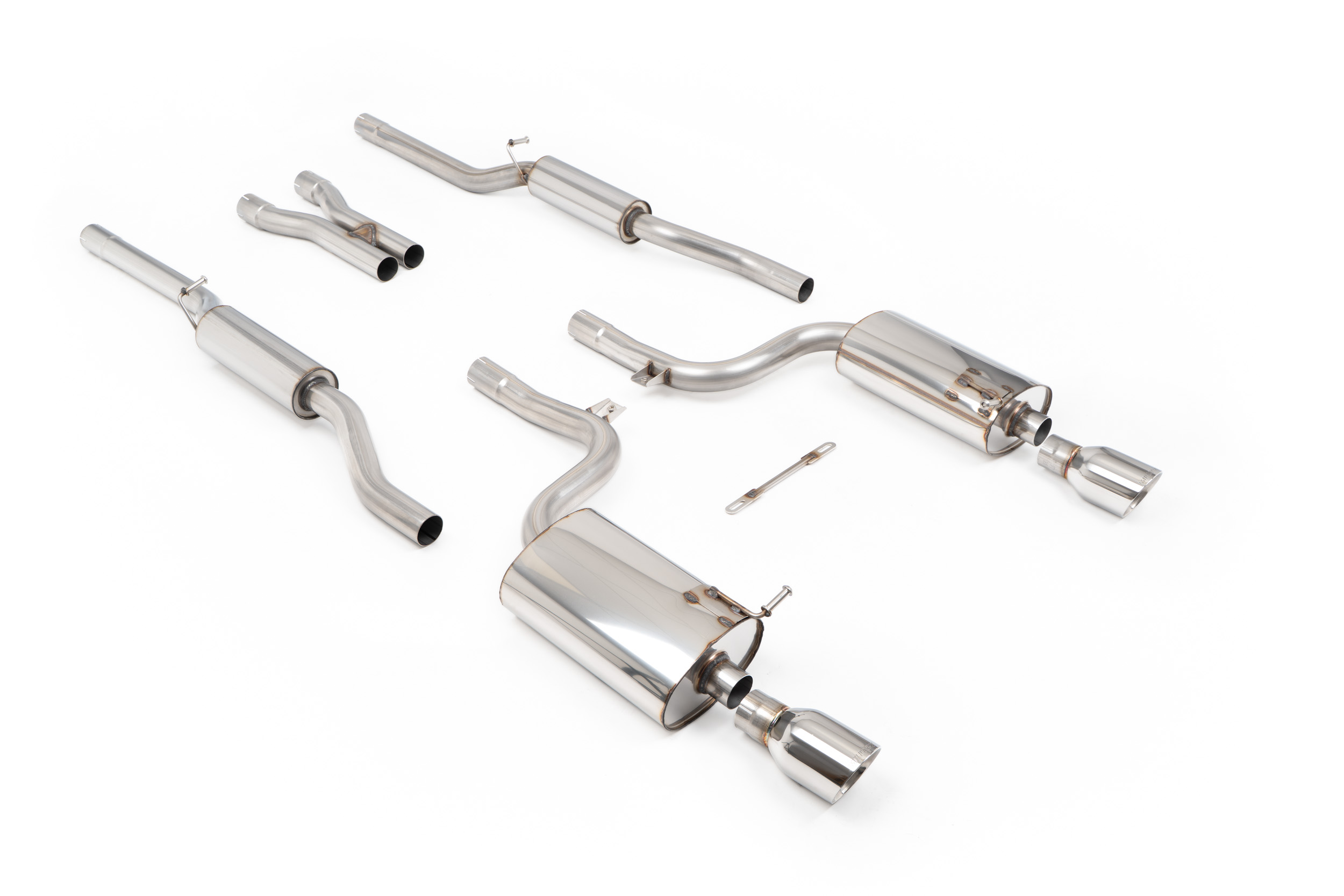 Ligne cat-back résonnée (embouts polis V6 / V8) MILLTEK – Audi A4 Cabrio / S4 – SSXAU296