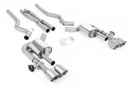 Ligne cat-back à valves (X-pipe embouts titane brossé) MILLTEK – Ford Mustang (VII, VI) 5.0 V8 – SSXFD418