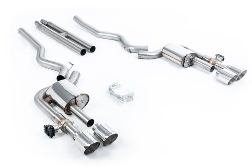 Ligne cat-back à valves (H-pipe embouts polis) MILLTEK – Ford Mustang (VII, VI) 5.0 V8 – SSXFD420