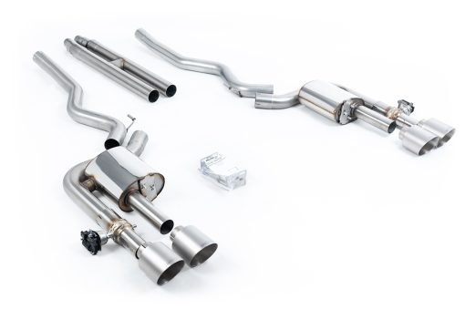 Cat-back à valves tube en H (embouts titane brossé) MILLTEK – Ford Mustang (VII, VI) 5.0 V8 – SSXFD422
