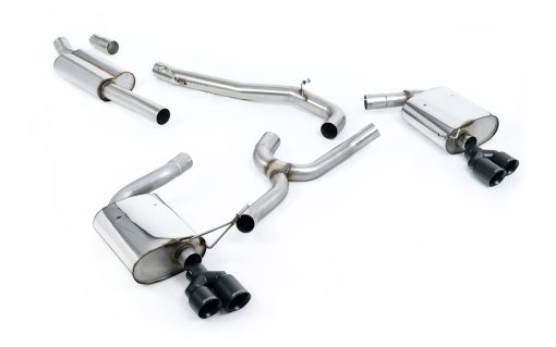 Ligne cat-back non résonnée (4 sorties rondes GT noires) MILLTEK – Seat Leon (III 5F) Cupra 2.0 TSI 300 ch – SSXSE202