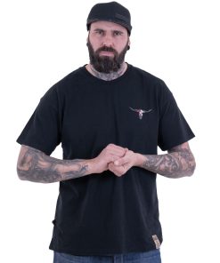 T-shirt Longhorn II Artwork noir WAGNER – 10102101OB0101