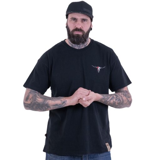 T-shirt Longhorn II Artwork noir WAGNER – 10102101OB0101