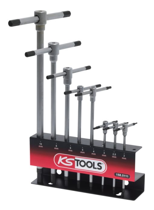 Présentoir de 8 clés 6 pans à poignée en T KS TOOLS – 158.5111