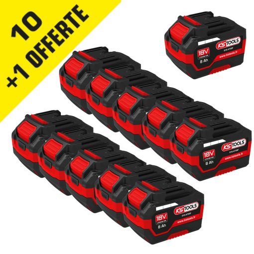 Pack batterie lithium-ion 18V 8Ah 10 +1 KS TOOLS – 515.4705F-A1