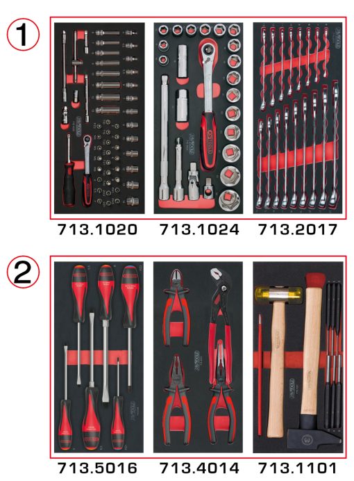 Composition d'outils 2 tiroirs KS TOOLS – 714.0114
