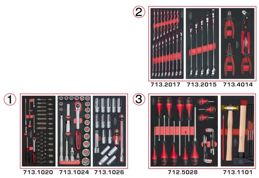 Composition d'outils 3 tiroirs KS TOOLS – 714.0158