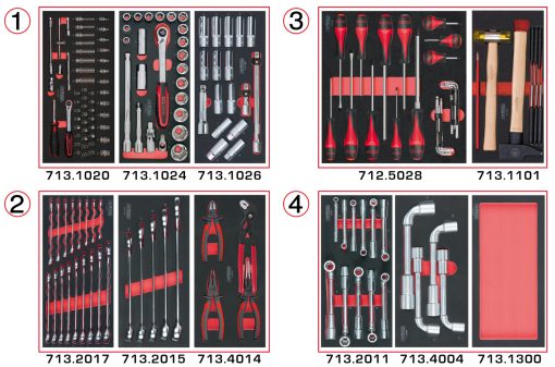 Composition d'outils 4 tiroirs KS TOOLS – 714.0173