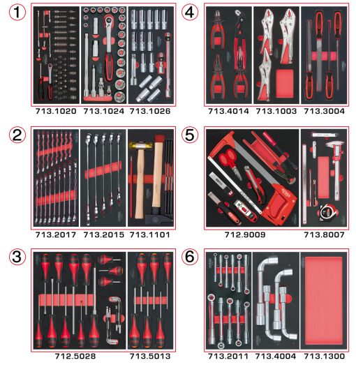 Composition d'outils 6 tiroirs KS TOOLS – 714.0202