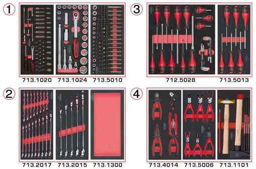 Composition d'outils 4 tiroirs KS TOOLS – 714.0241
