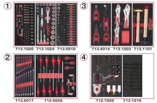 Composition d'outils 4 tiroirs KS TOOLS – 714.0263