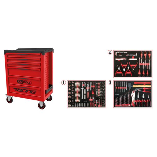 Servante 6 tiroirs équipée de 264 outils KS TOOLS – 855.6134