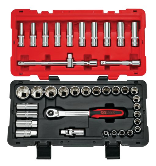 Coffret de douilles & accessoires 12 pans - 1/2" KS TOOLS – 922.0640