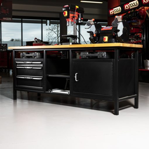 Établi professionnel d'atelier 1 porte & 3 tiroirs KS TOOLS – 865.0210