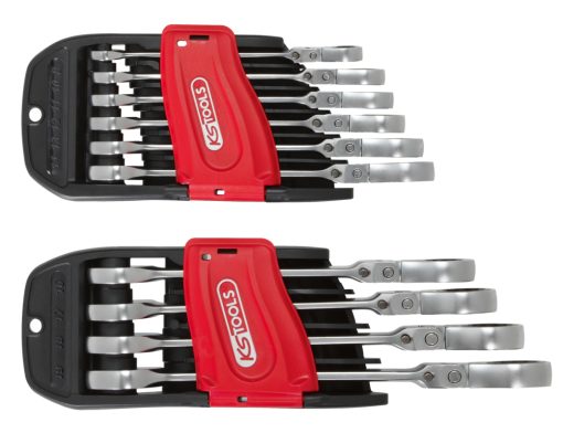 Jeu de 10 clés mixtes à cliquet à tête inclinable à verrouillage KS TOOLS – 503.4850
