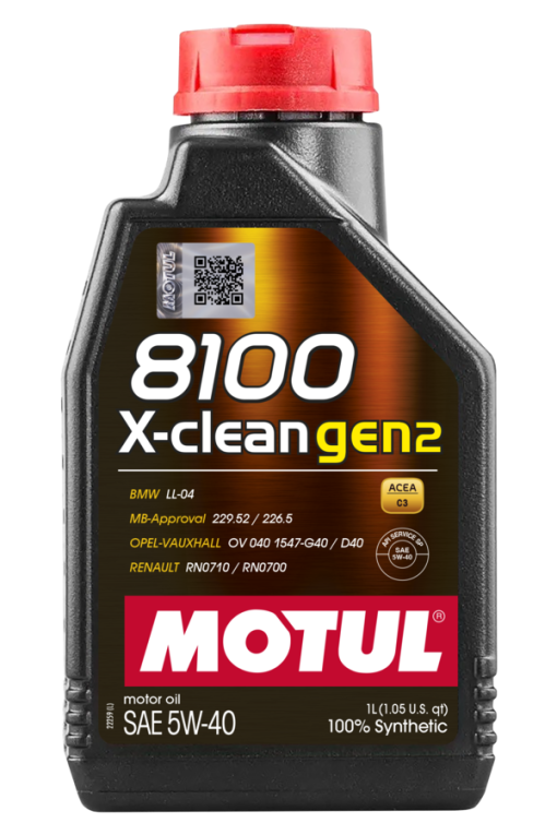 Huile moteur 8100 X-Clean Gen2 5W40 (1 L) MOTUL – 109761